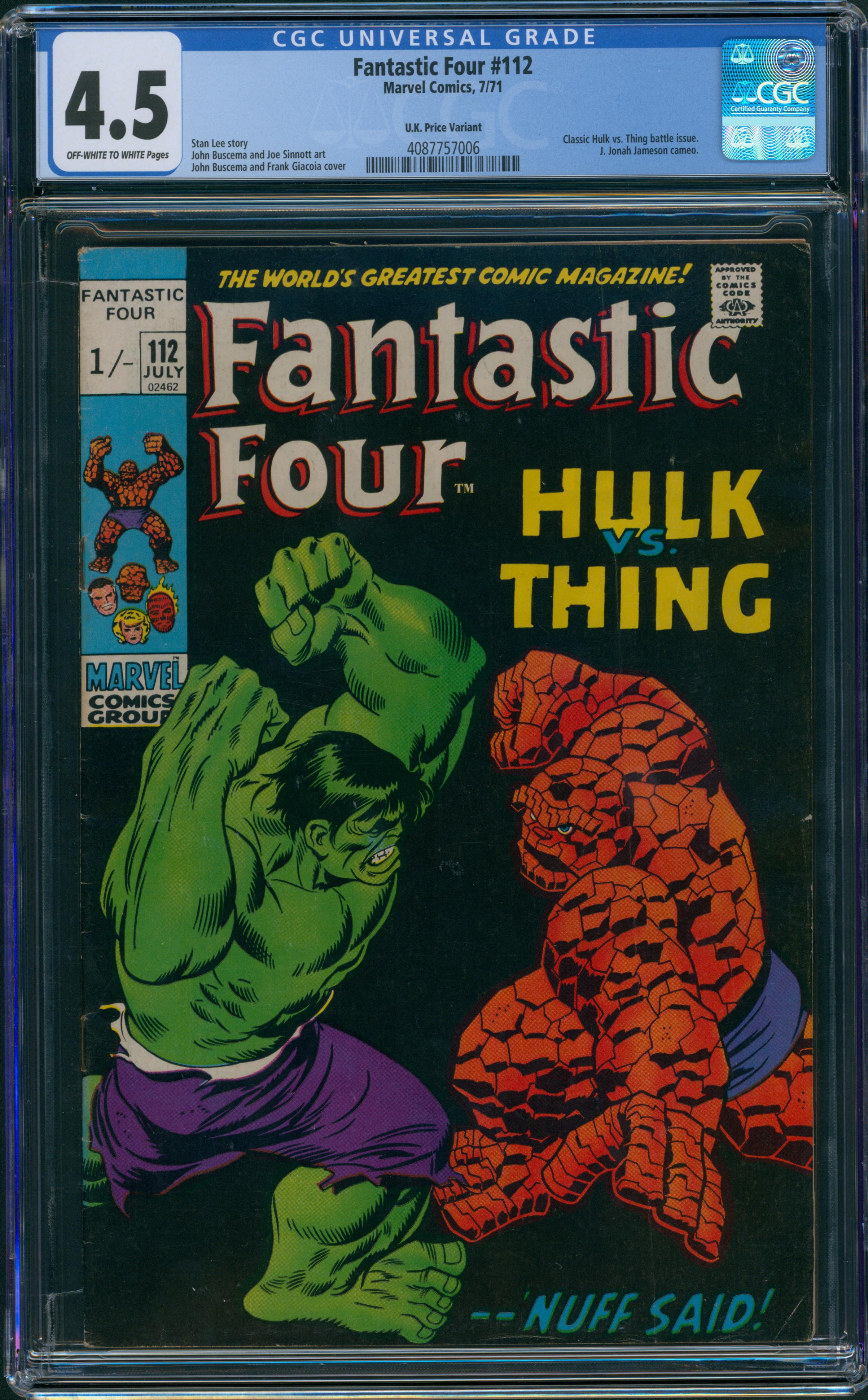 Fantastic Four #112 CGC 4.5