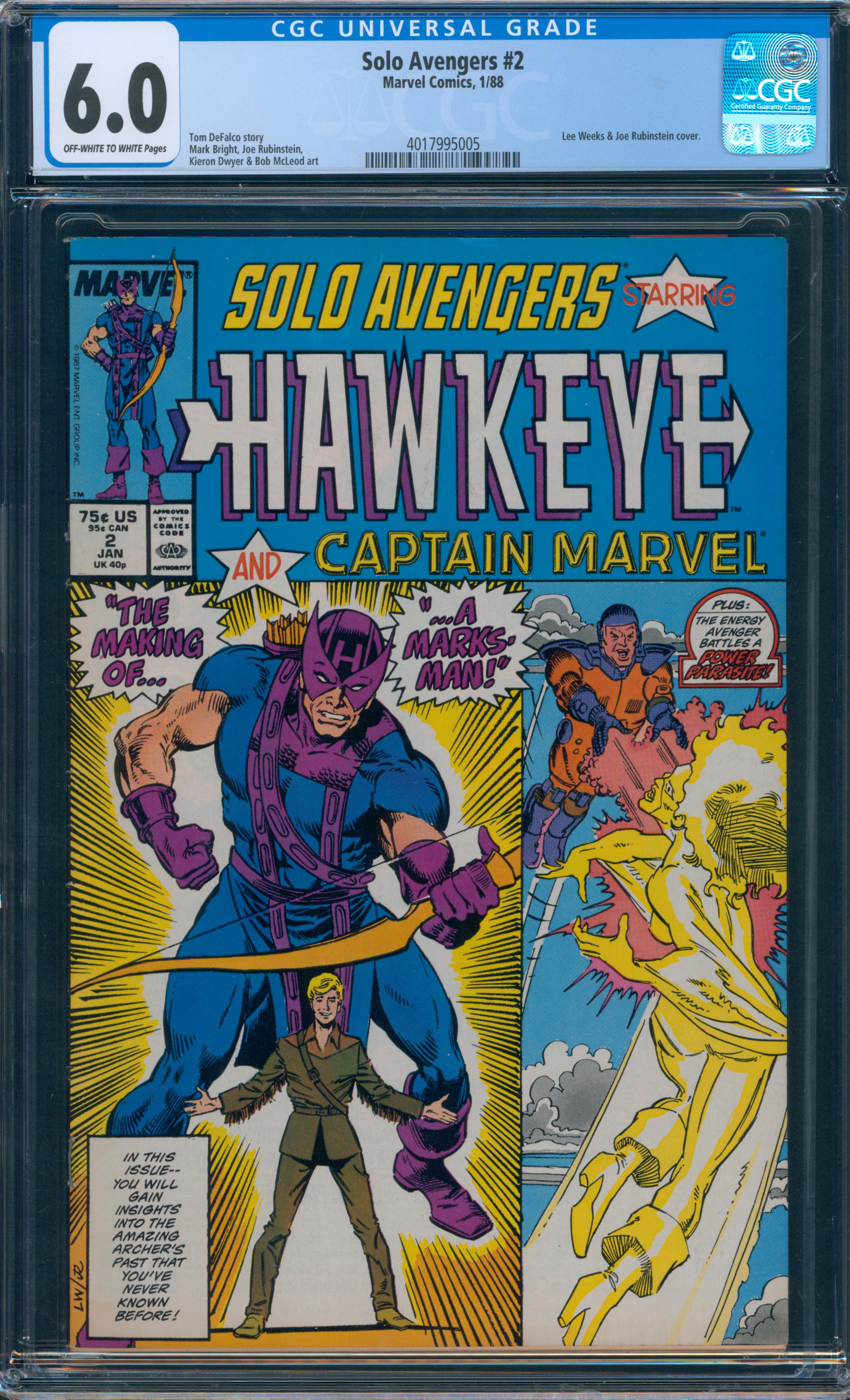 Solo Avengers #2 CGC 6.0