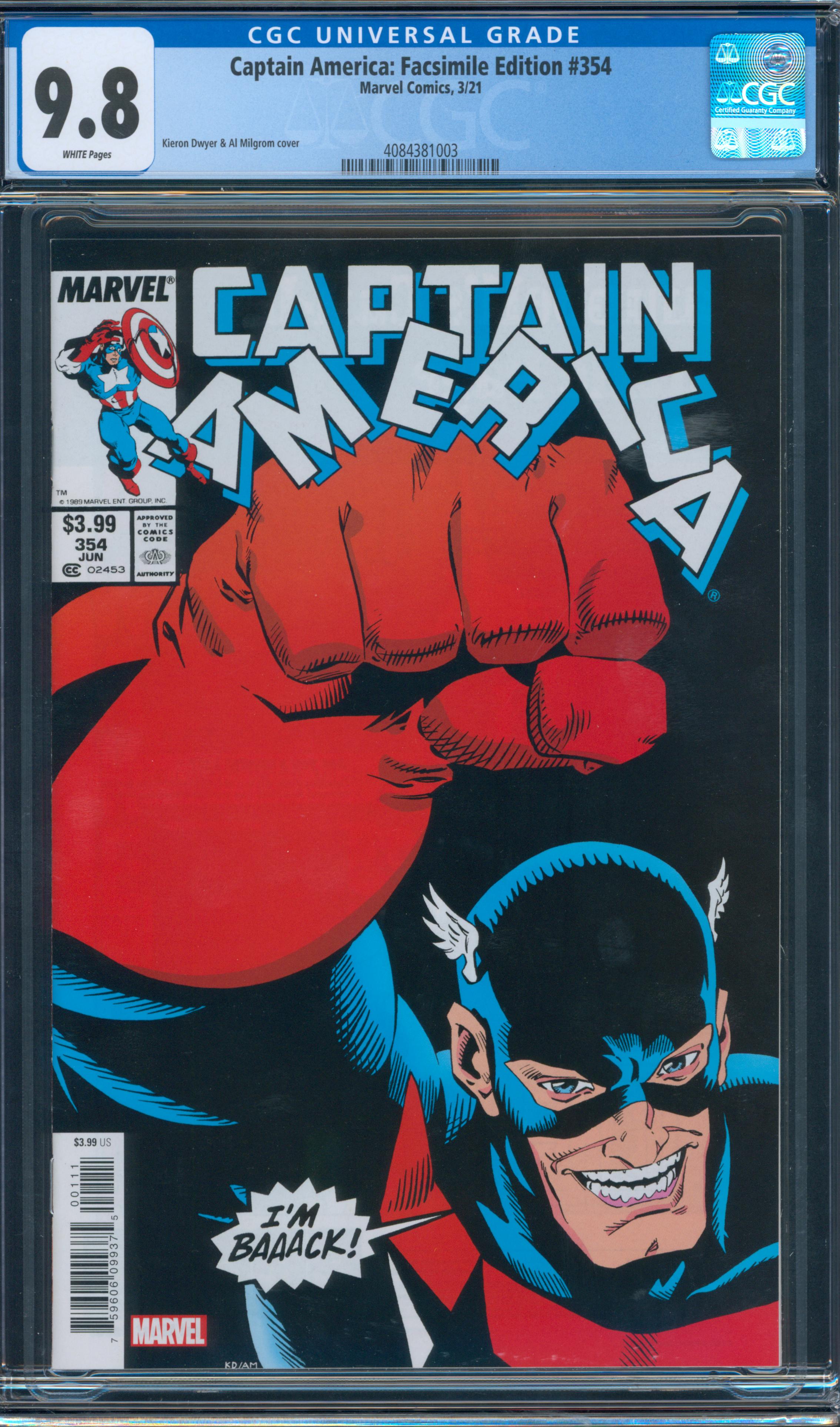 Captain America: Facsimile Edition #354 CGC 9.8