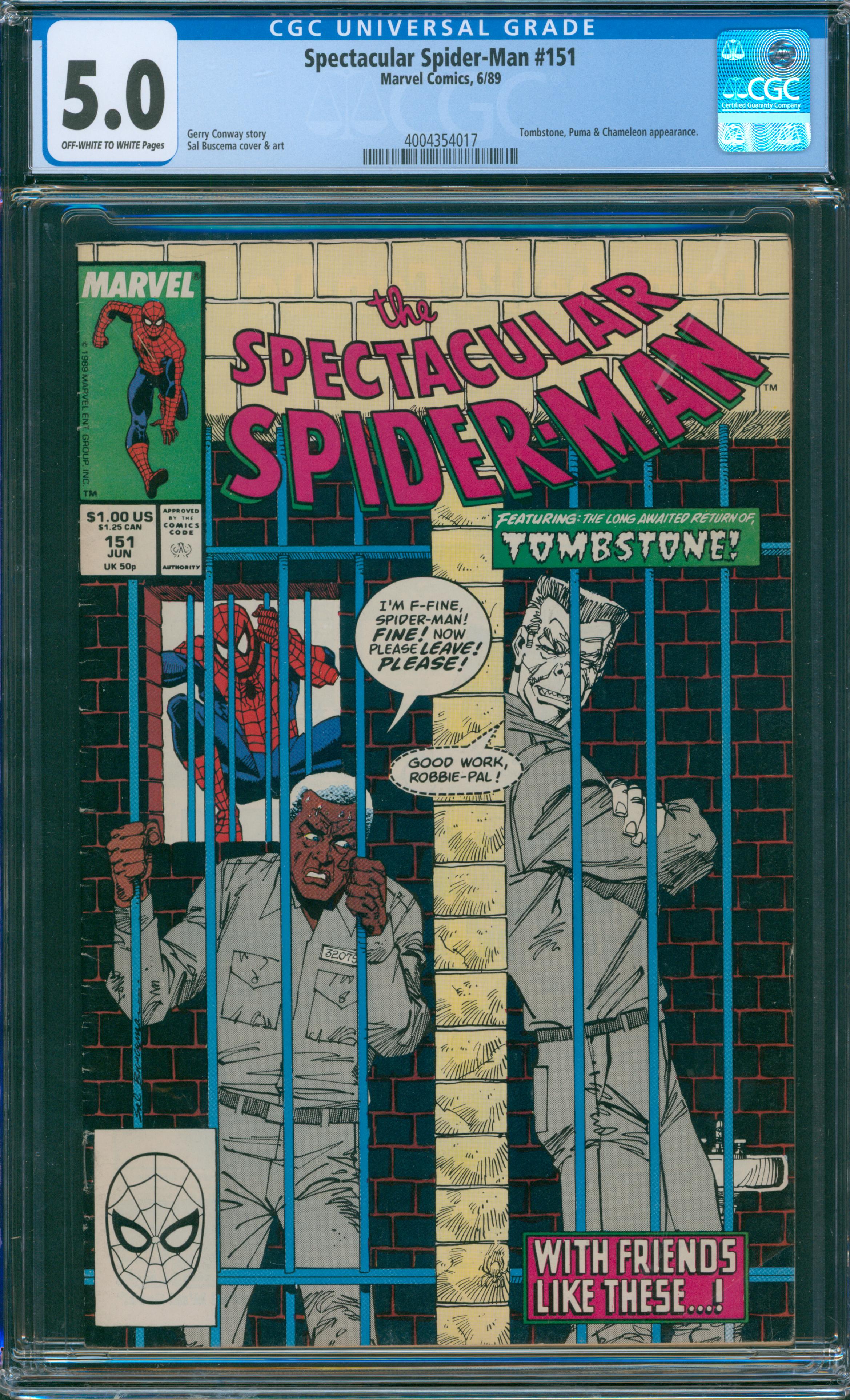 Spectacular Spider-Man #151 CGC 5.0