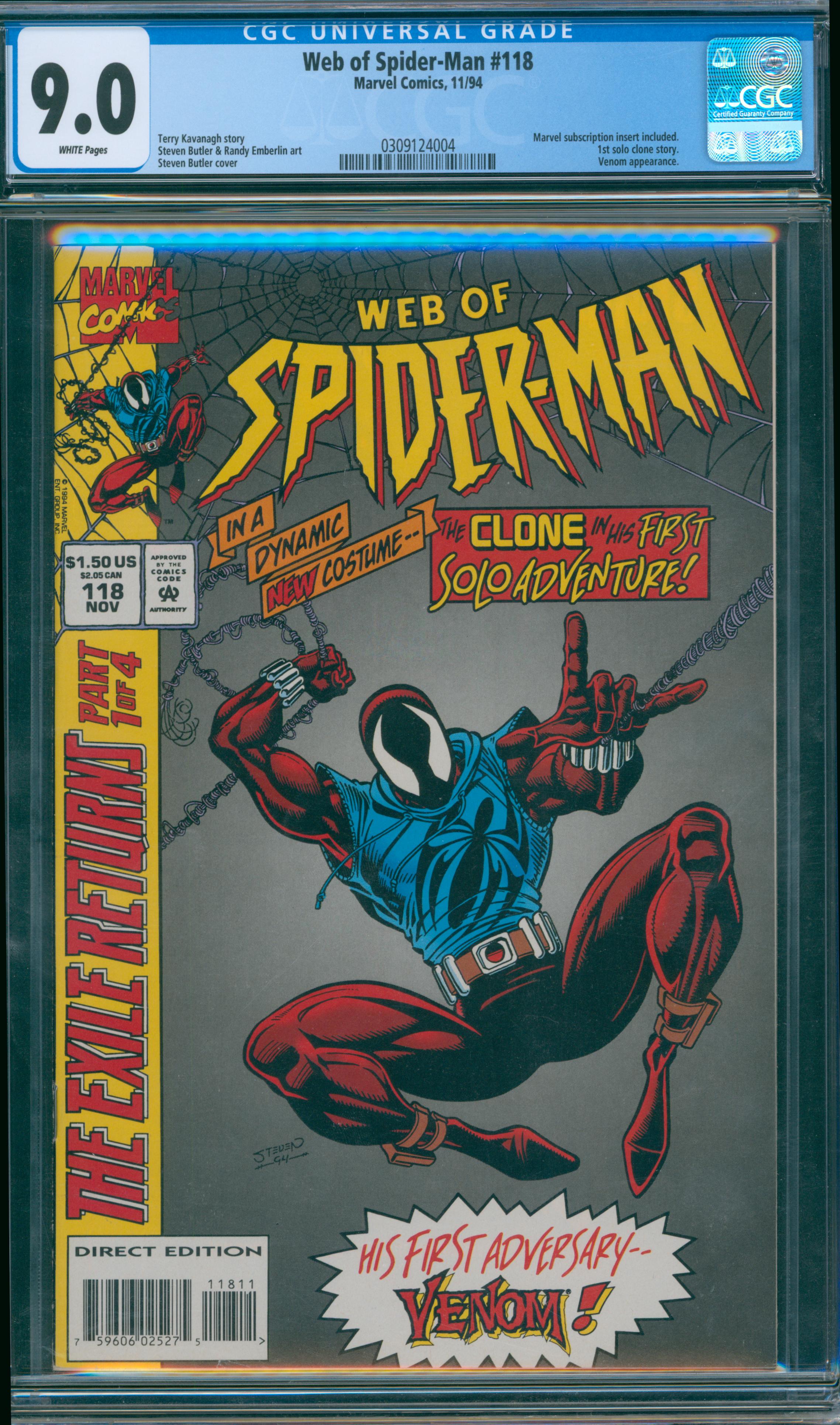 Web of Spider-Man #118 CGC 9.0