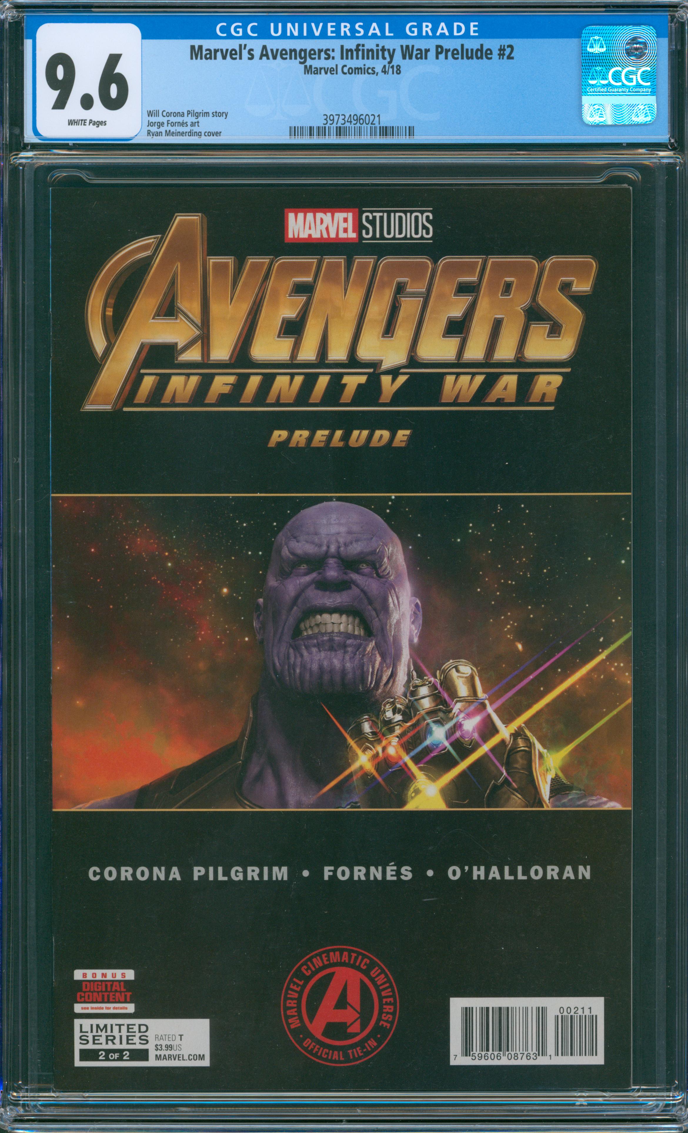 Marvel's Avengers: Infinity War Prelude #2 CGC 9.6