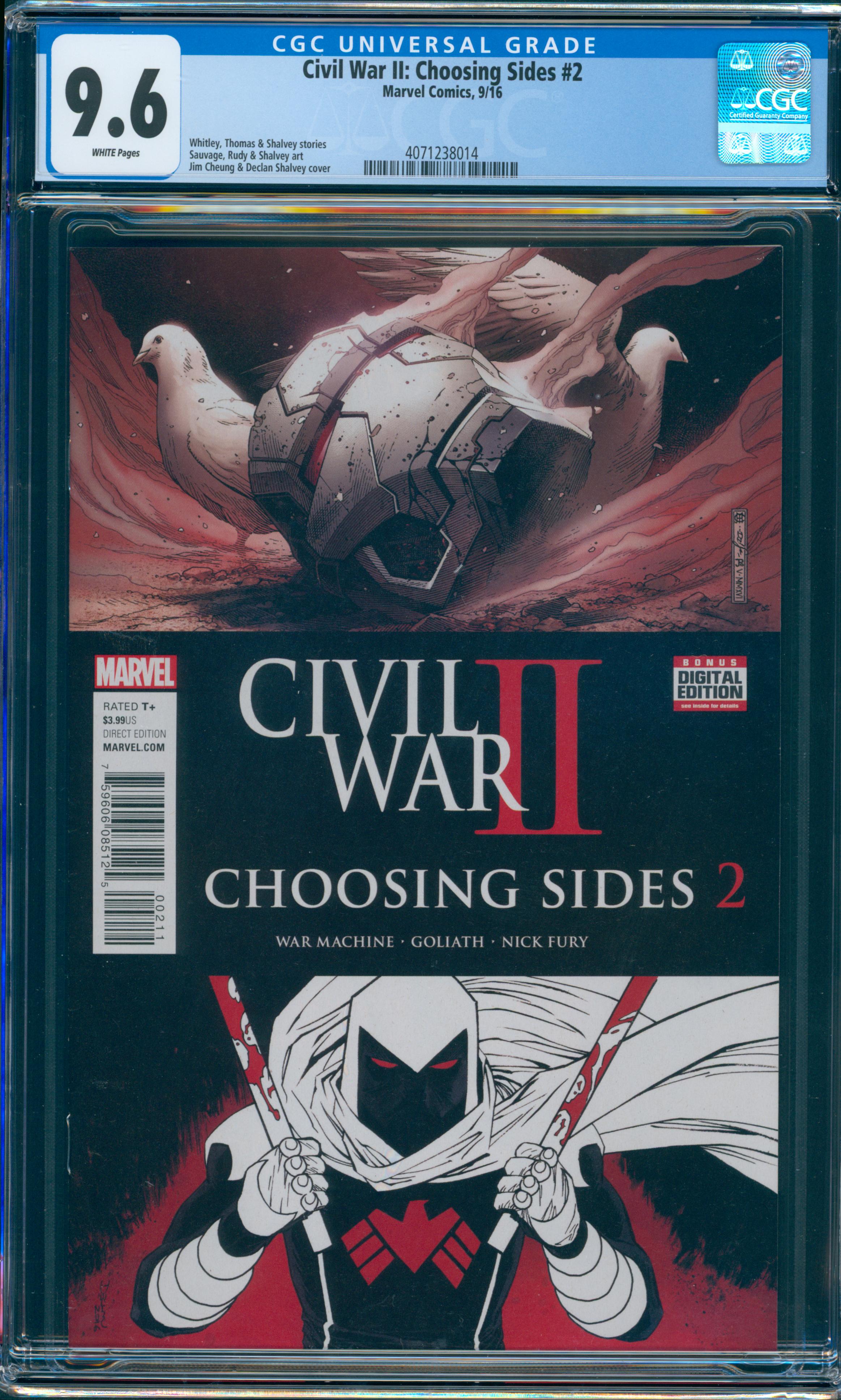Civil War II: Choosing Sides #2 CGC 9.6