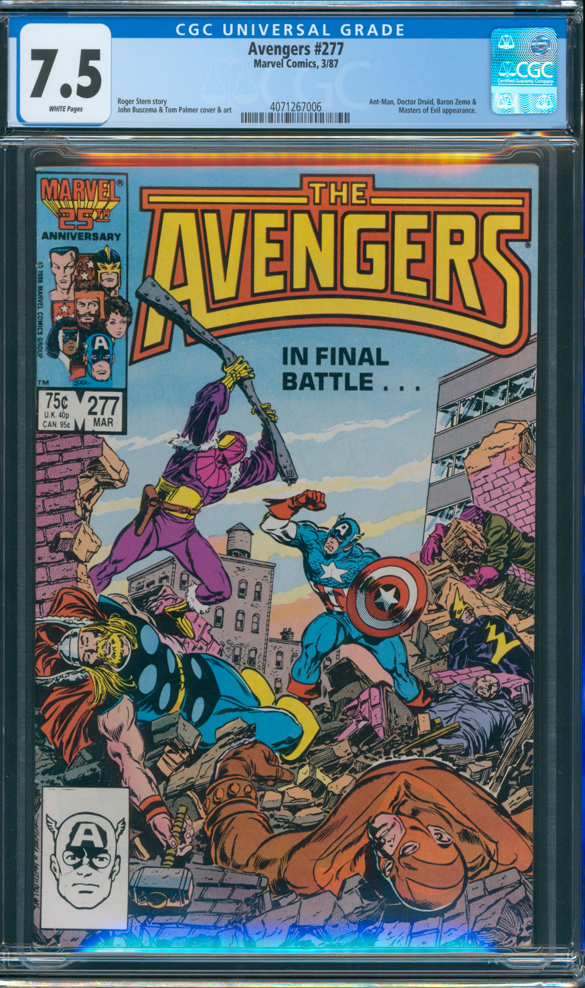 Avengers #277 CGC 7.5