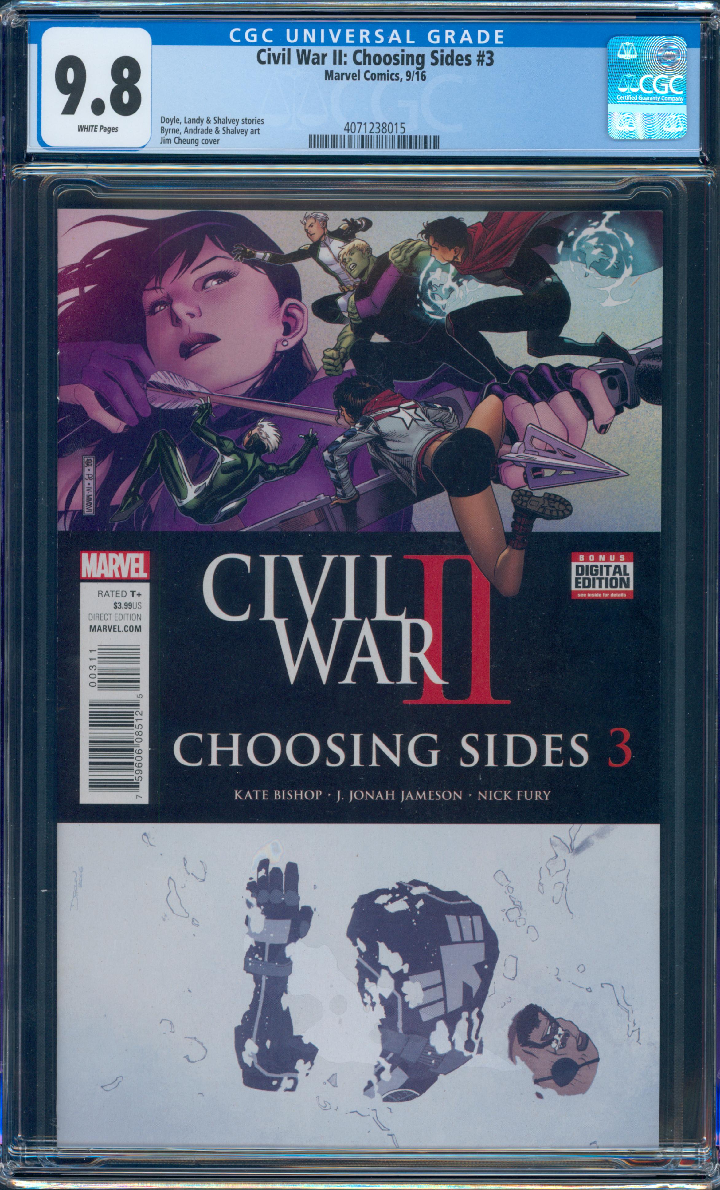 Civil War II: Choosing Sides #3 CGC 9.8