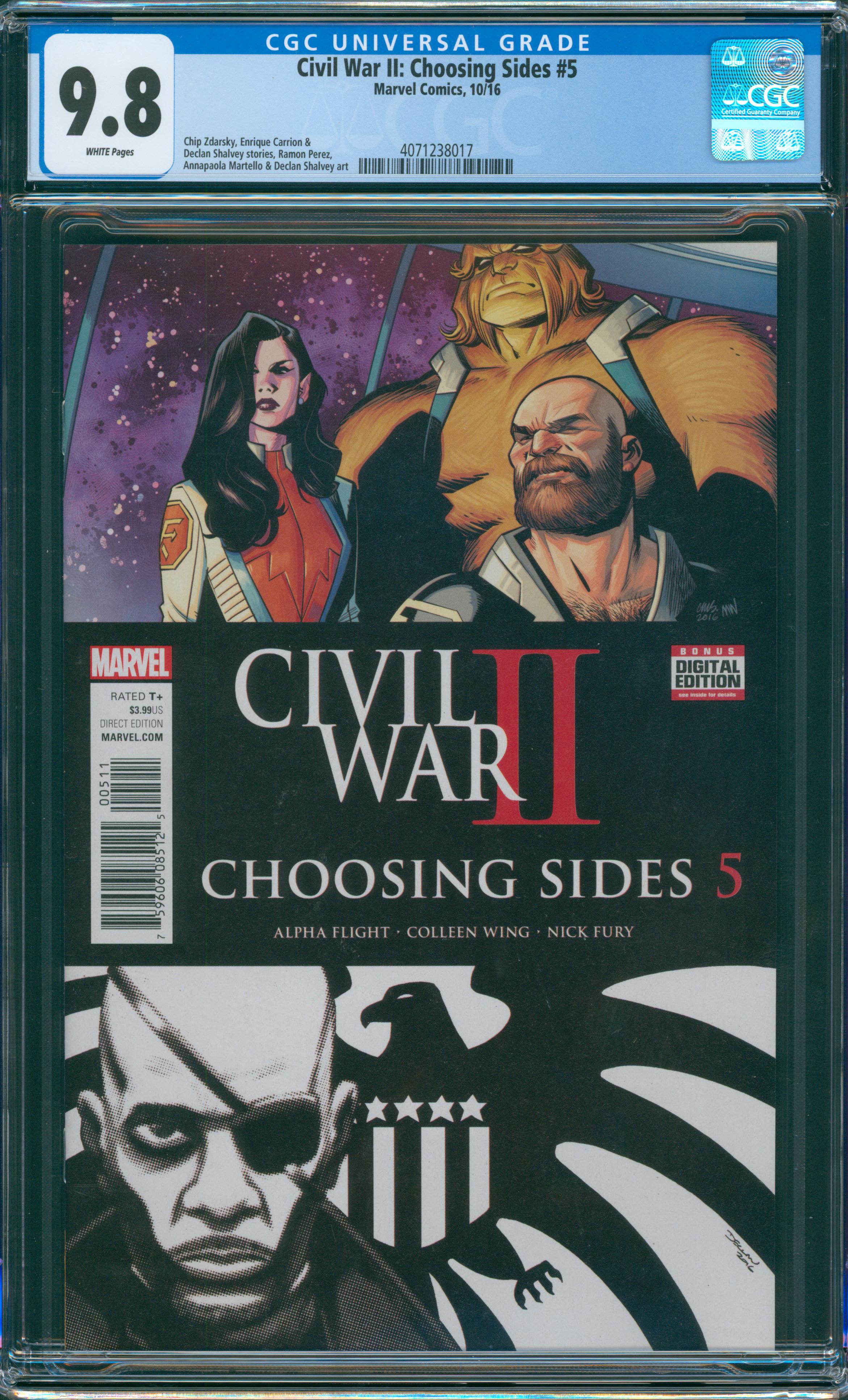 Civil War II: Choosing Sides #5 CGC 9.8