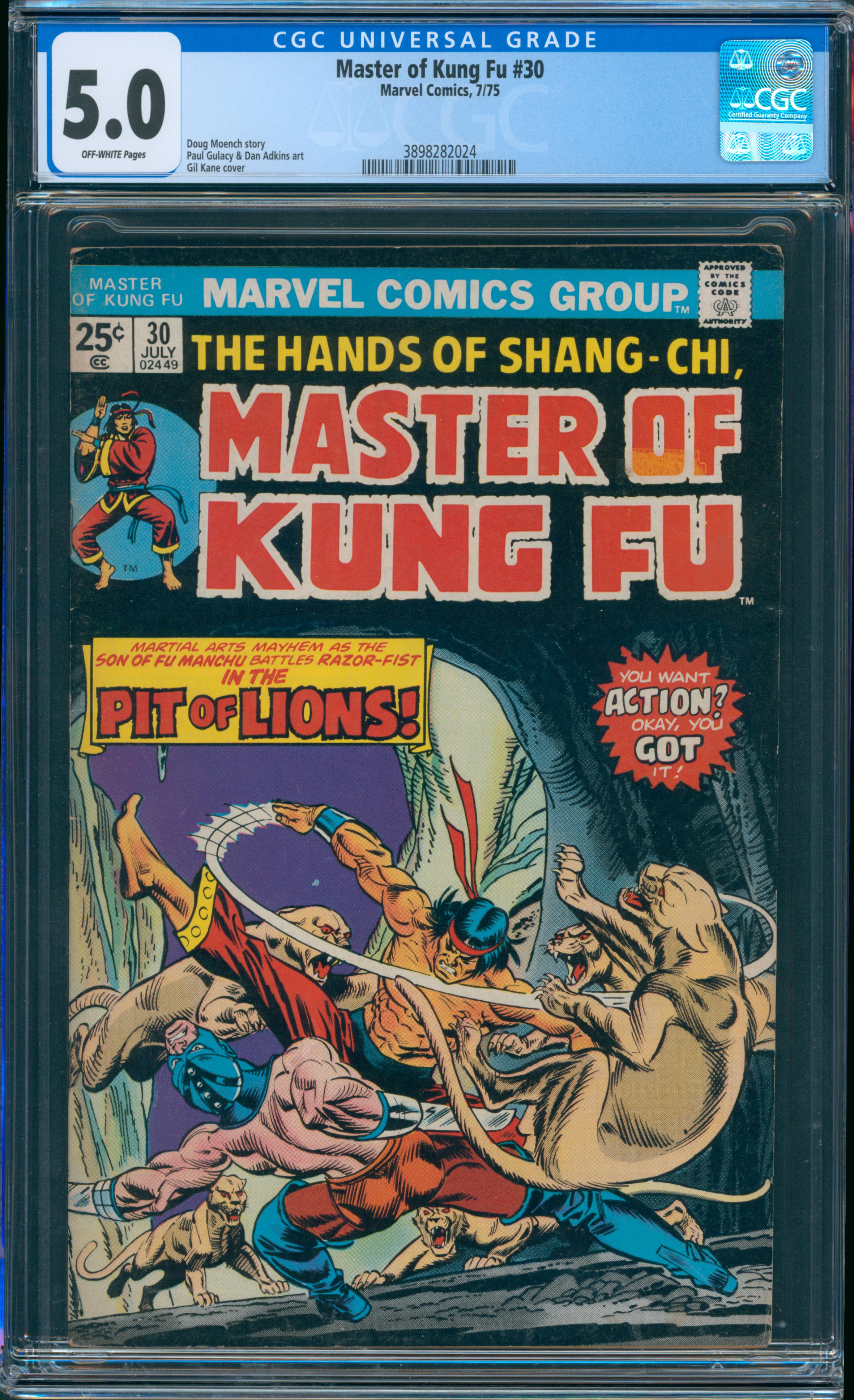 Master of Kung Fu #30 CGC 5.0