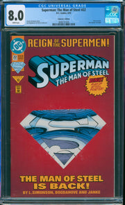 Superman: The Man of Steel #22 CGC 8.0