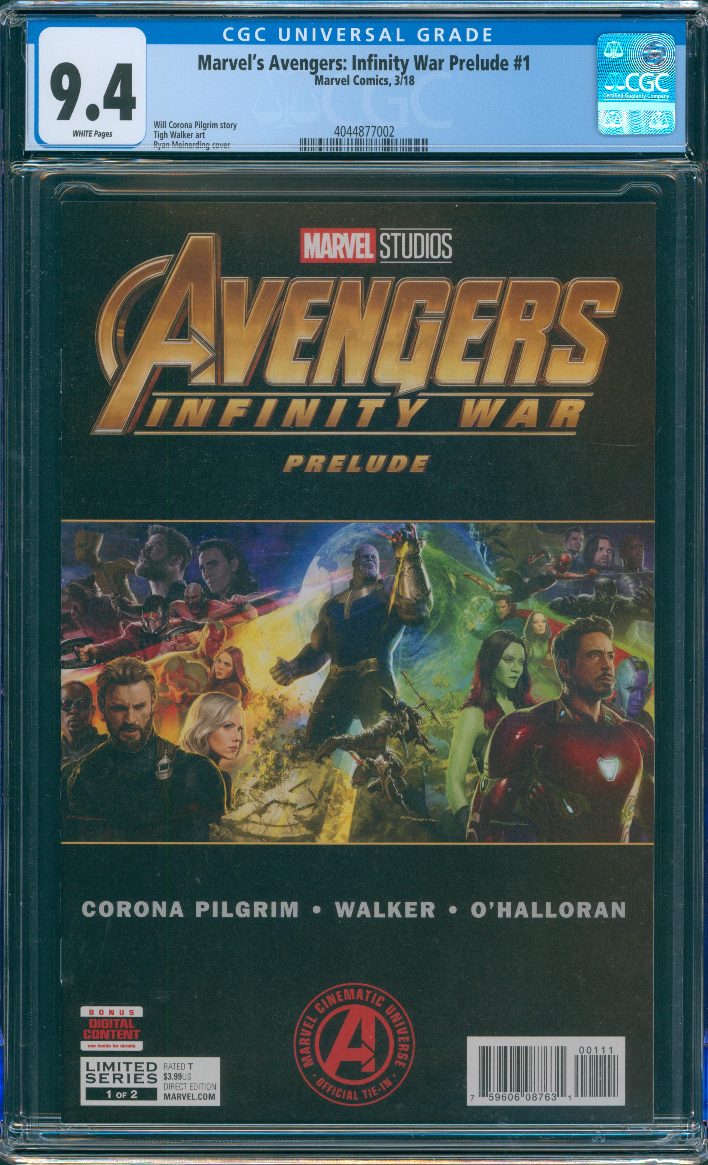 Marvel's Avengers: Infinity War Prelude #1 CGC 9.4