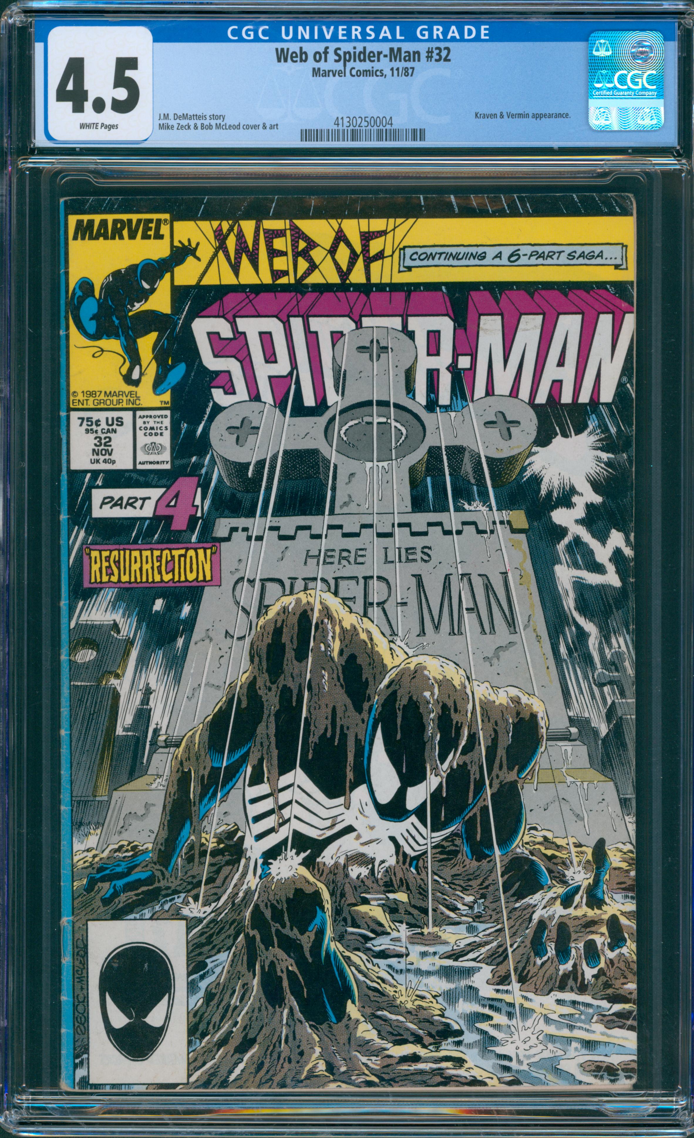 Web of Spider-Man #32 CGC 4.5