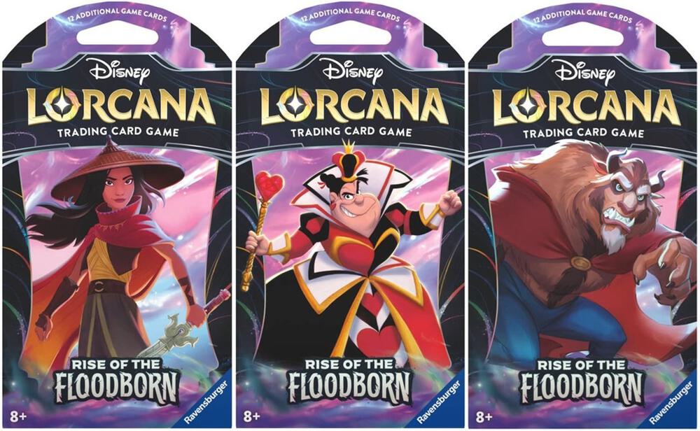 Disney Lorcana: Rise of the Floodborn Sleeved Booster Pack Art Bundle [Set of 3]