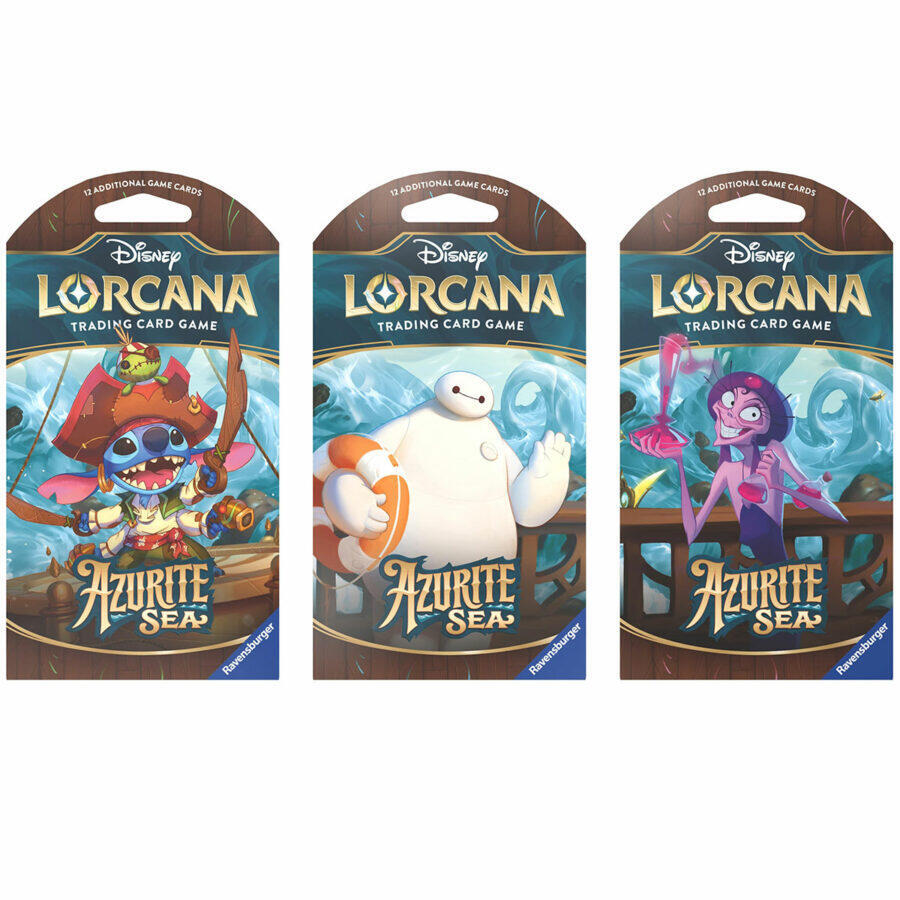 Disney Lorcana: Azurite Sea Sleeved Booster Pack Art Bundle [Set of 3]