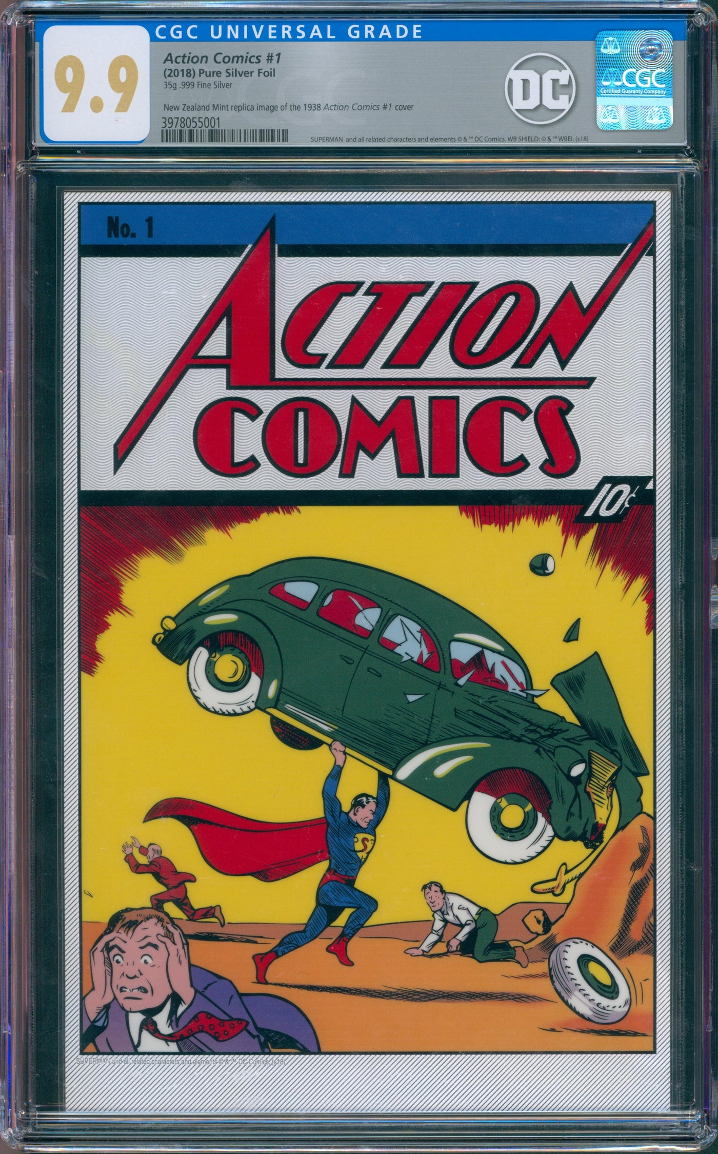 Action Comics #1 Pure Silver Foil CGC 9.9