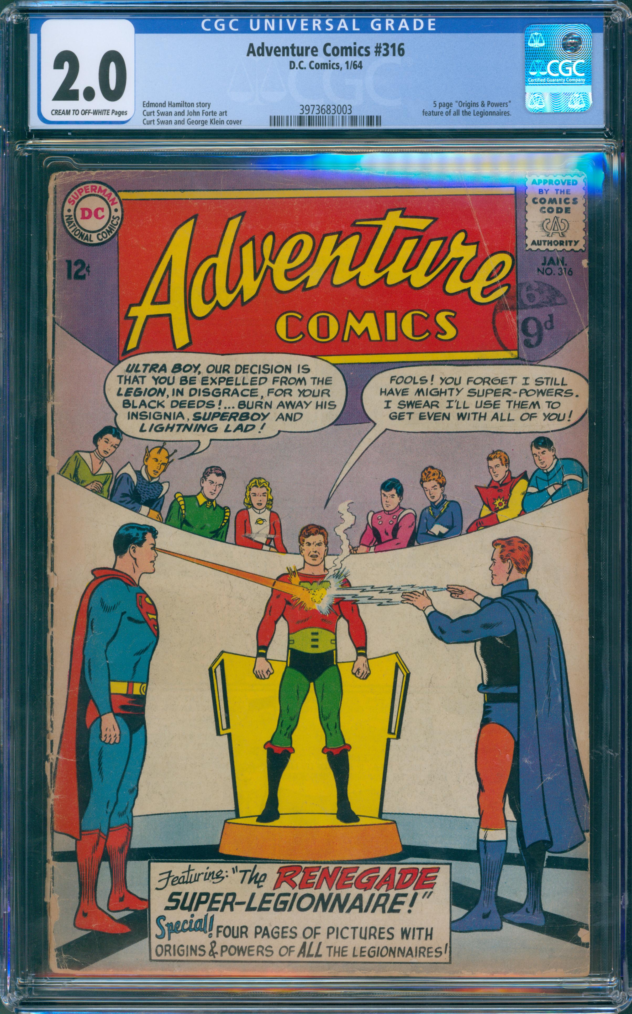 Adventure Comics #316 CGC 2.0