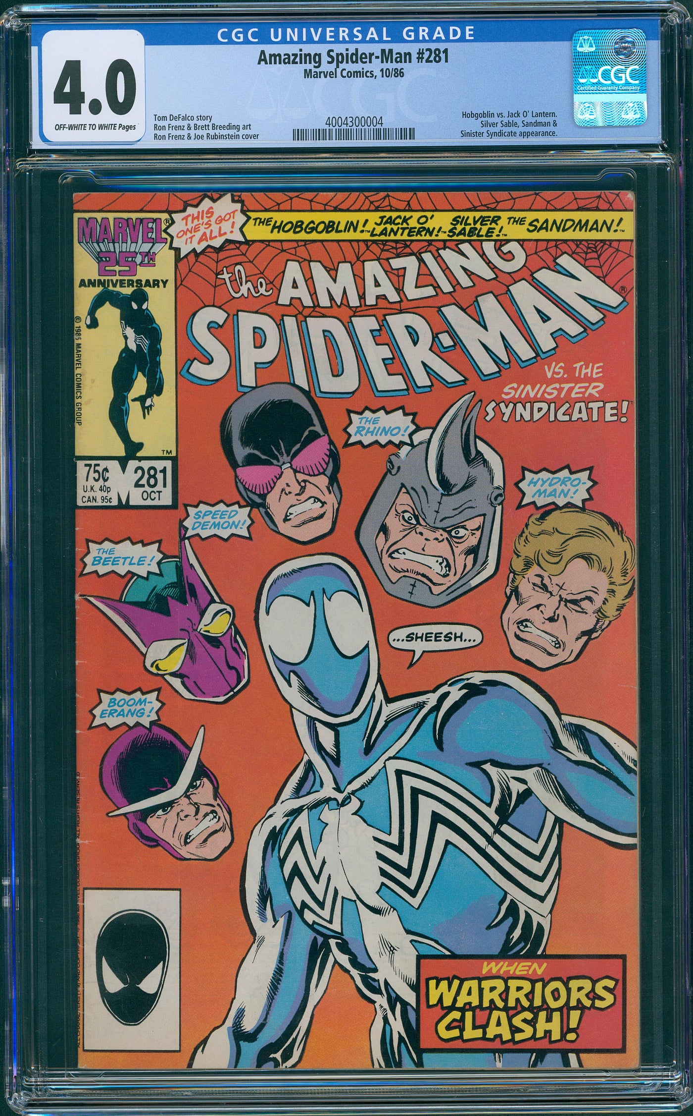 Amazing Spider-Man #281 CGC 4.0