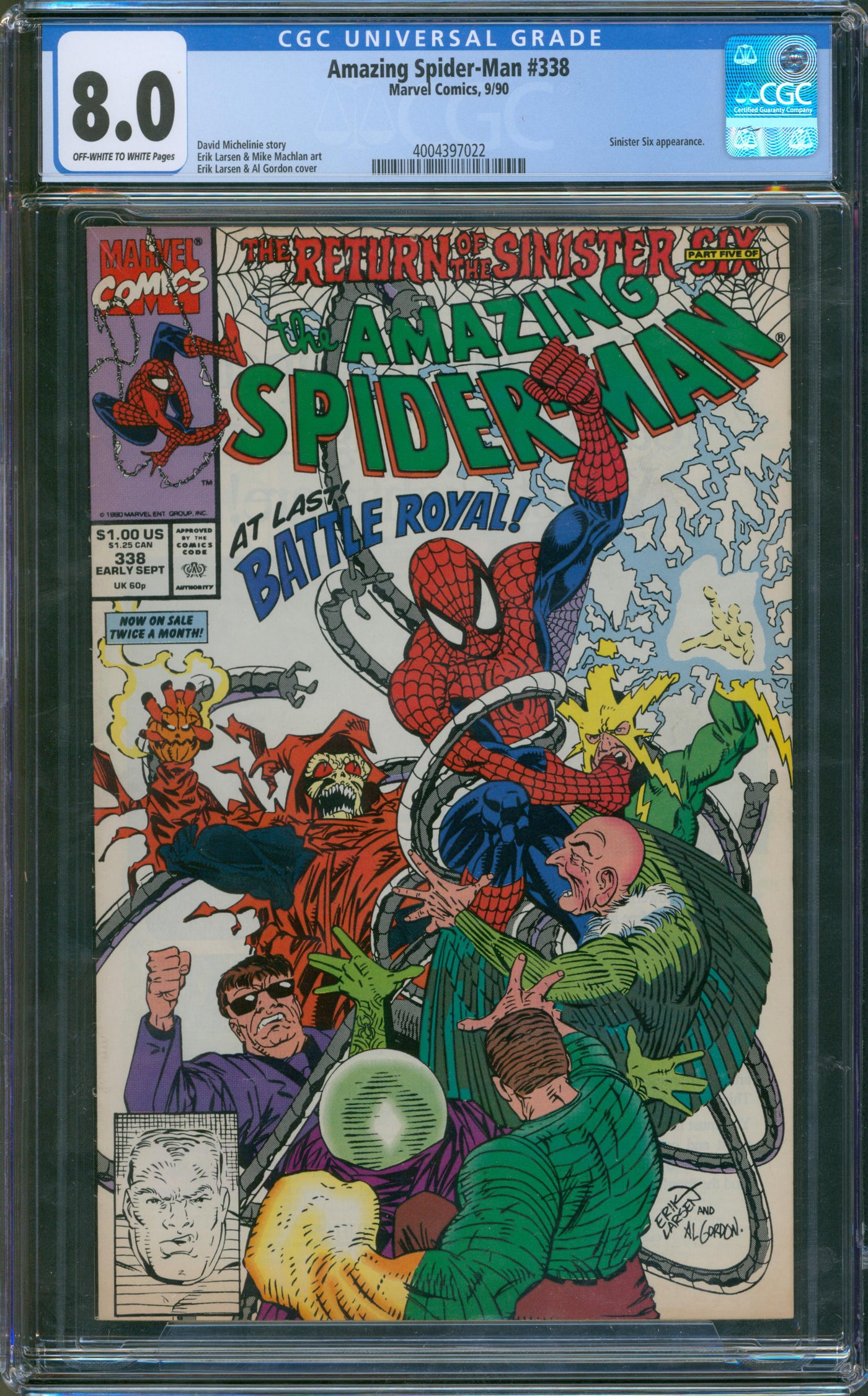 Amazing Spider-Man #338 CGC 8.0