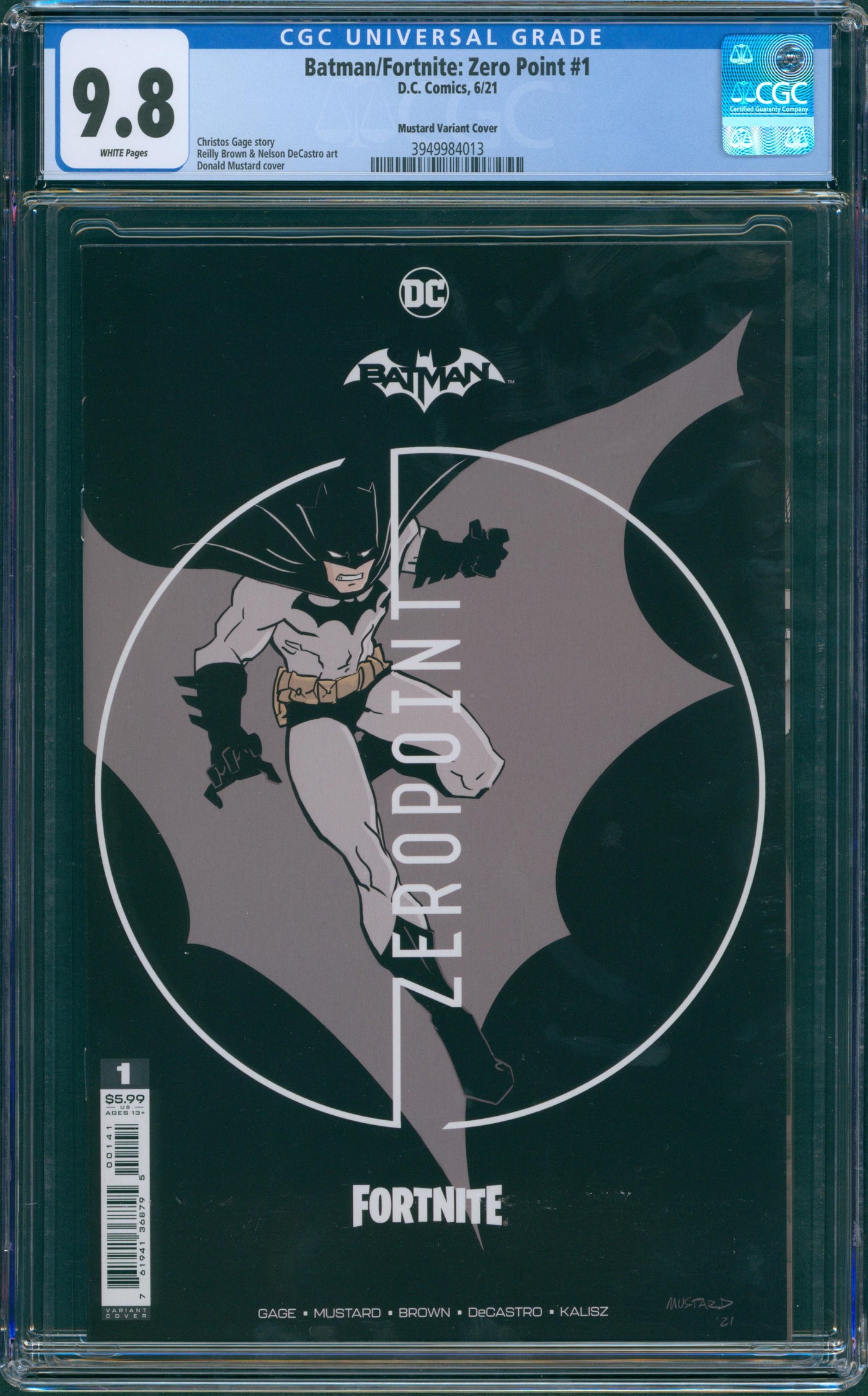 Batman Fortnite Zero point mustard variant cover #1 CGC 9.8