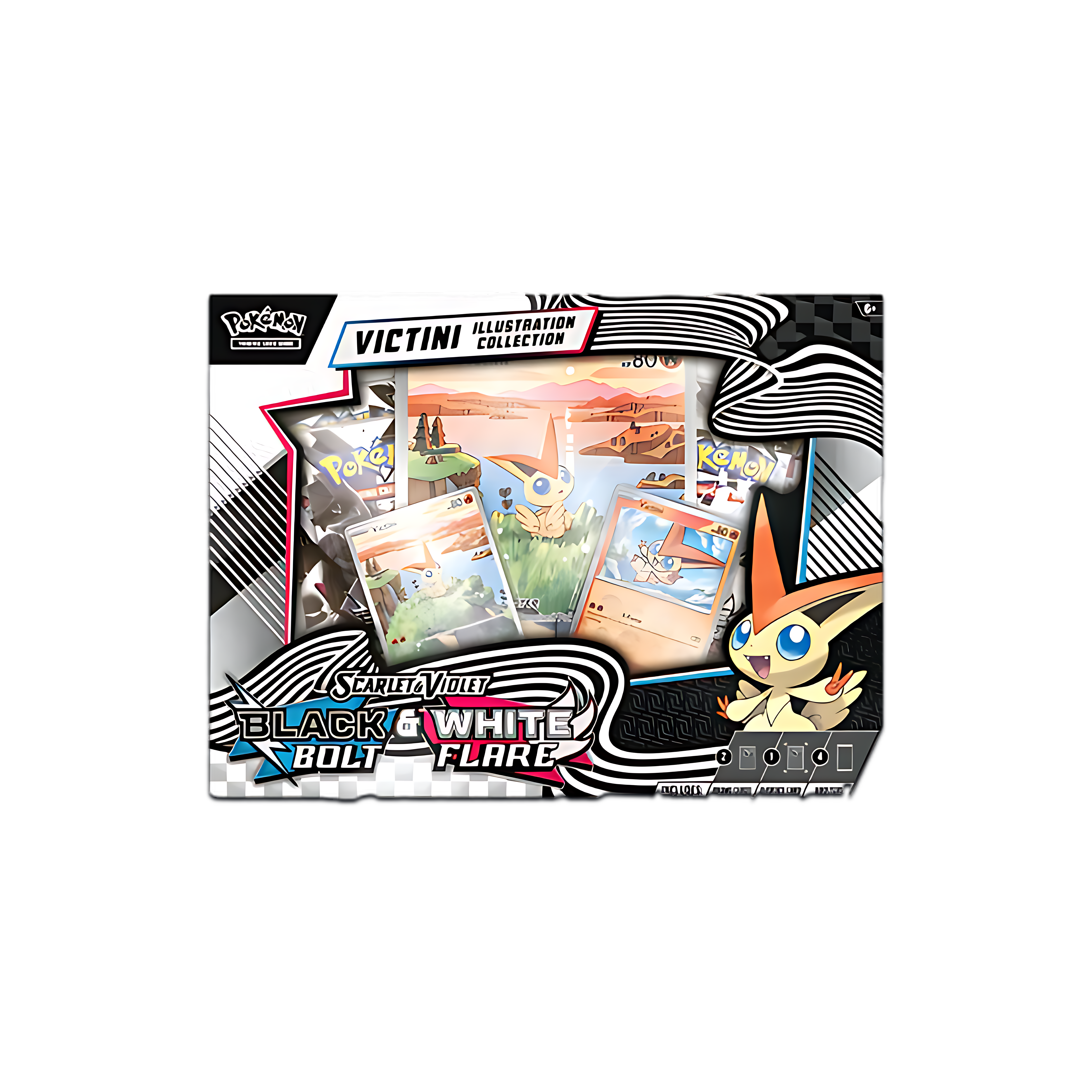 Scarlet & Violet Black Bolt & White Flare Victini Illustration Collection