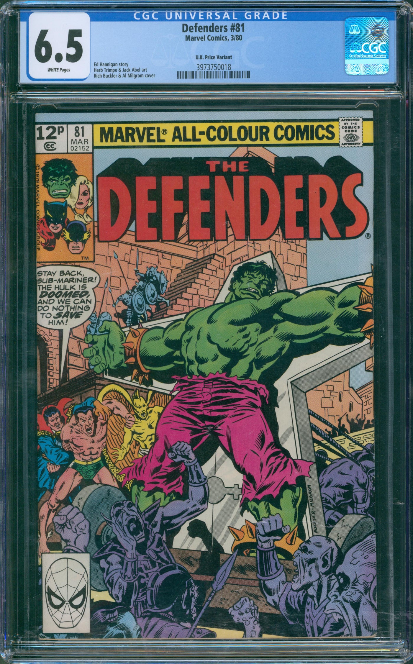 Defenders #81 CGC 6.5