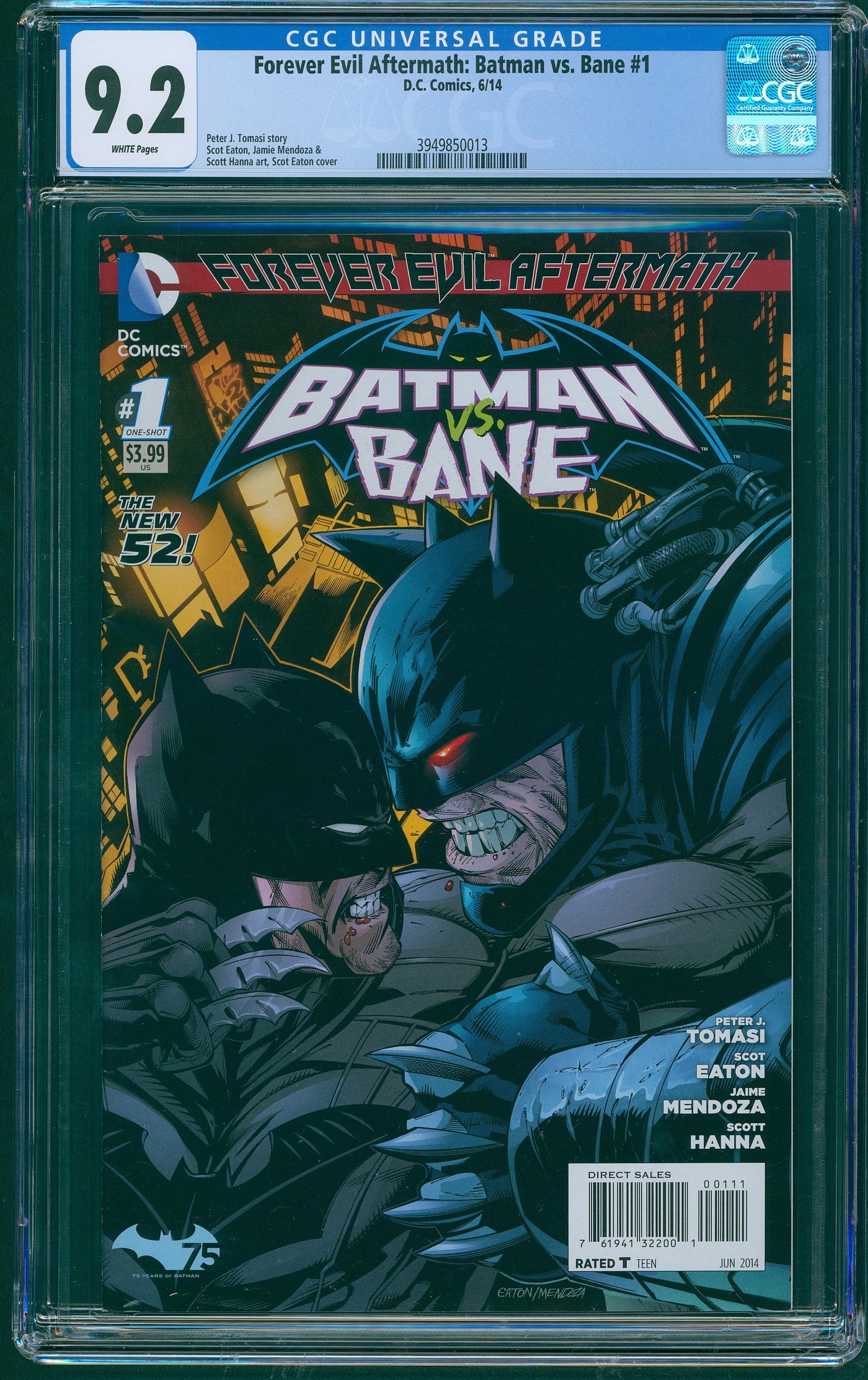 Forever Evil Aftermath: Batman Vs. Bane #1 CGC 9.2