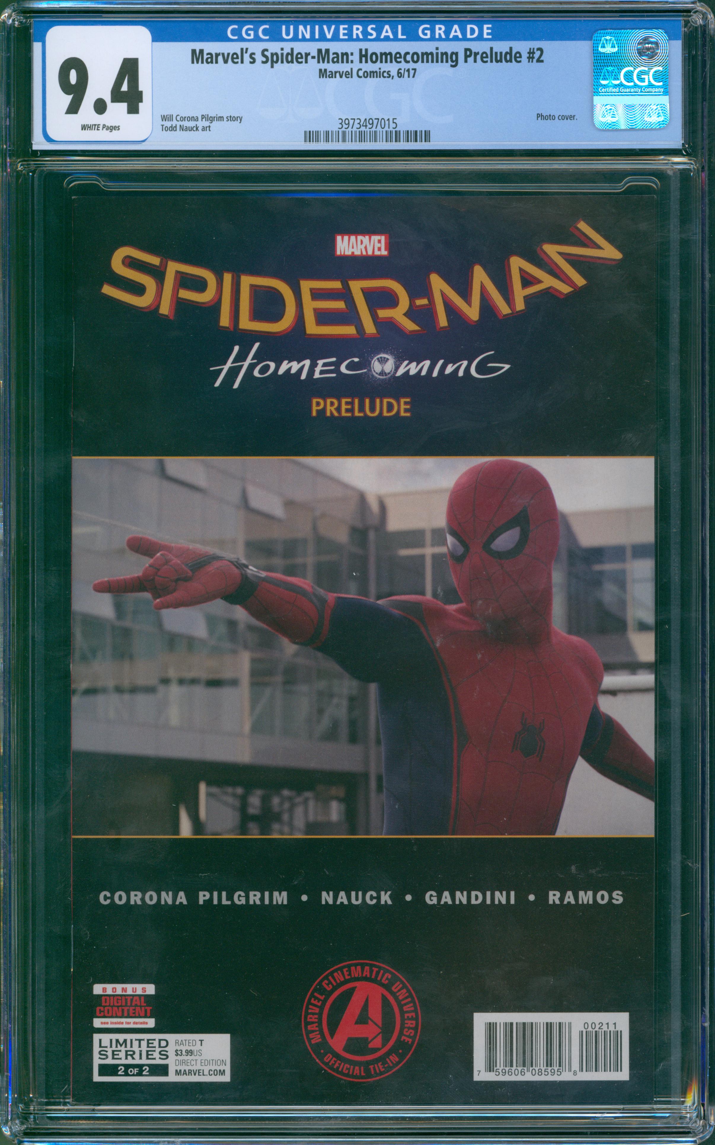 Marvel's Spider-Man: Homecoming Prelude #2 CGC 9.4