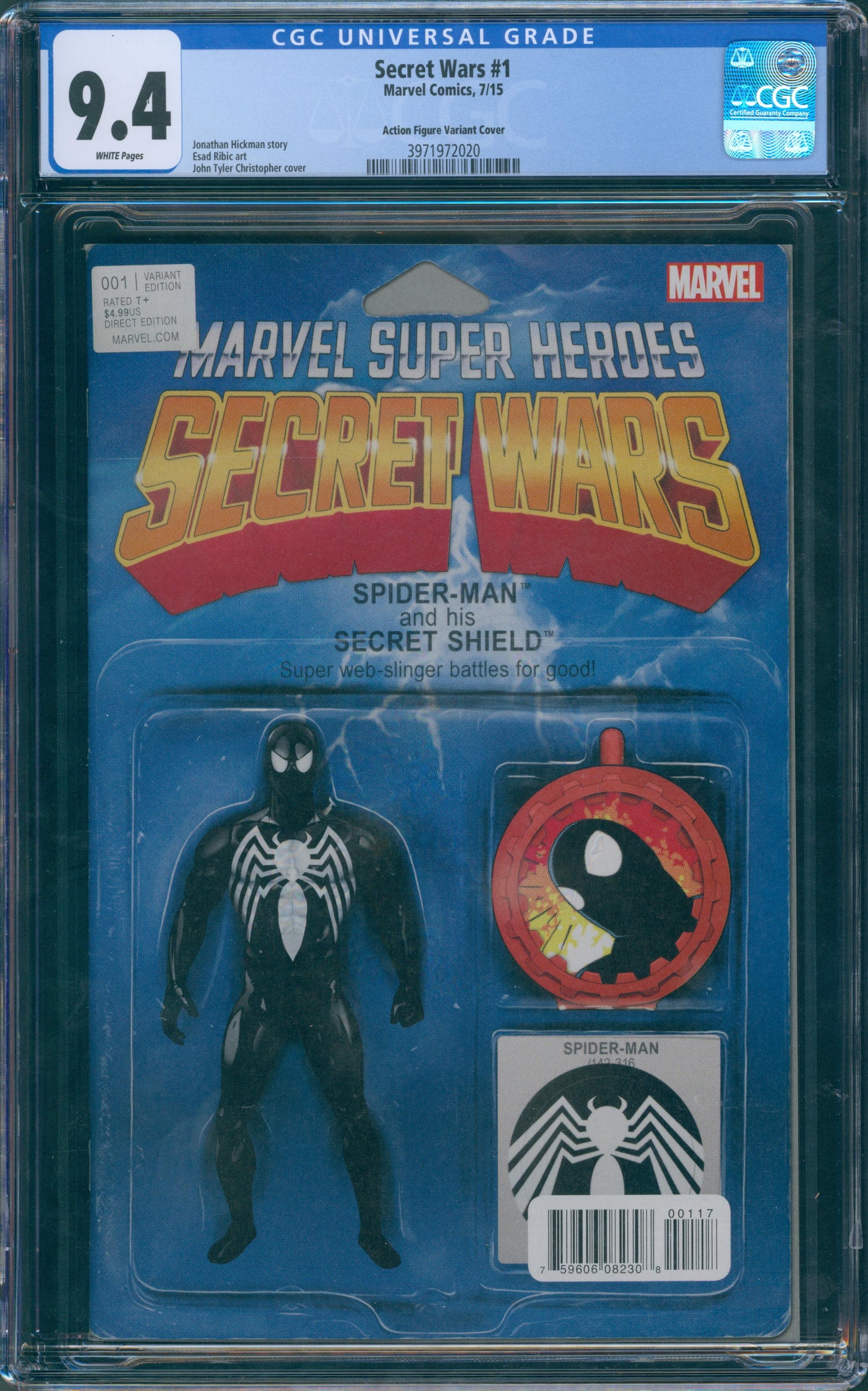 Secret Wars #1 Action Figure Variant Cover CGC 9.4