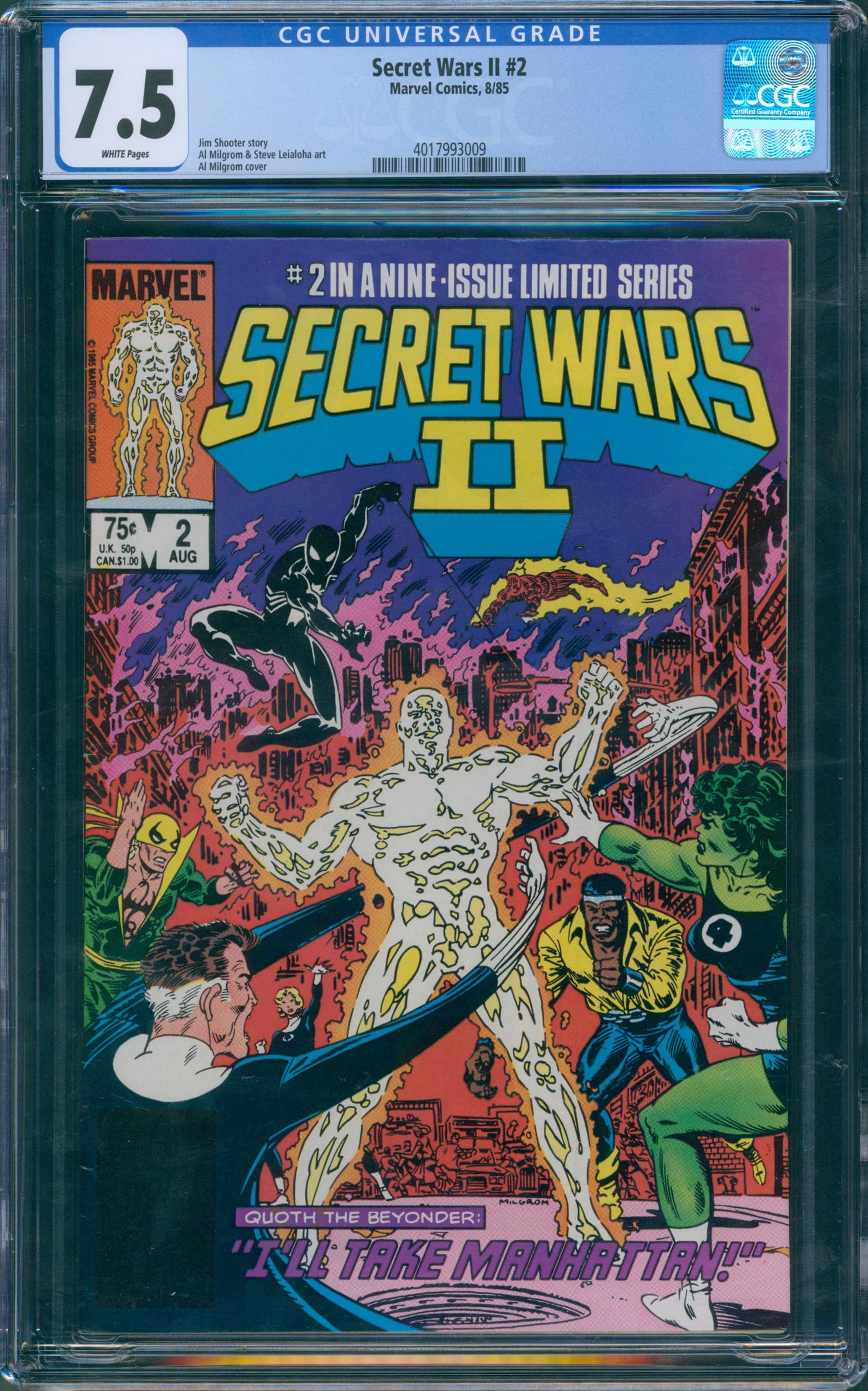 Secret wars II #2 CGC 7.5