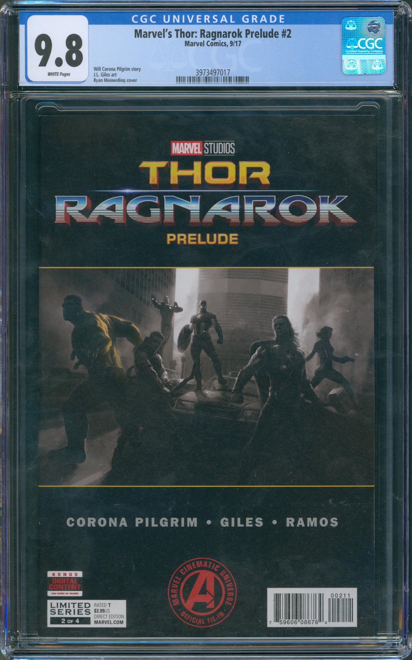 Thor ragnorok prelude #2 CGC 9.8