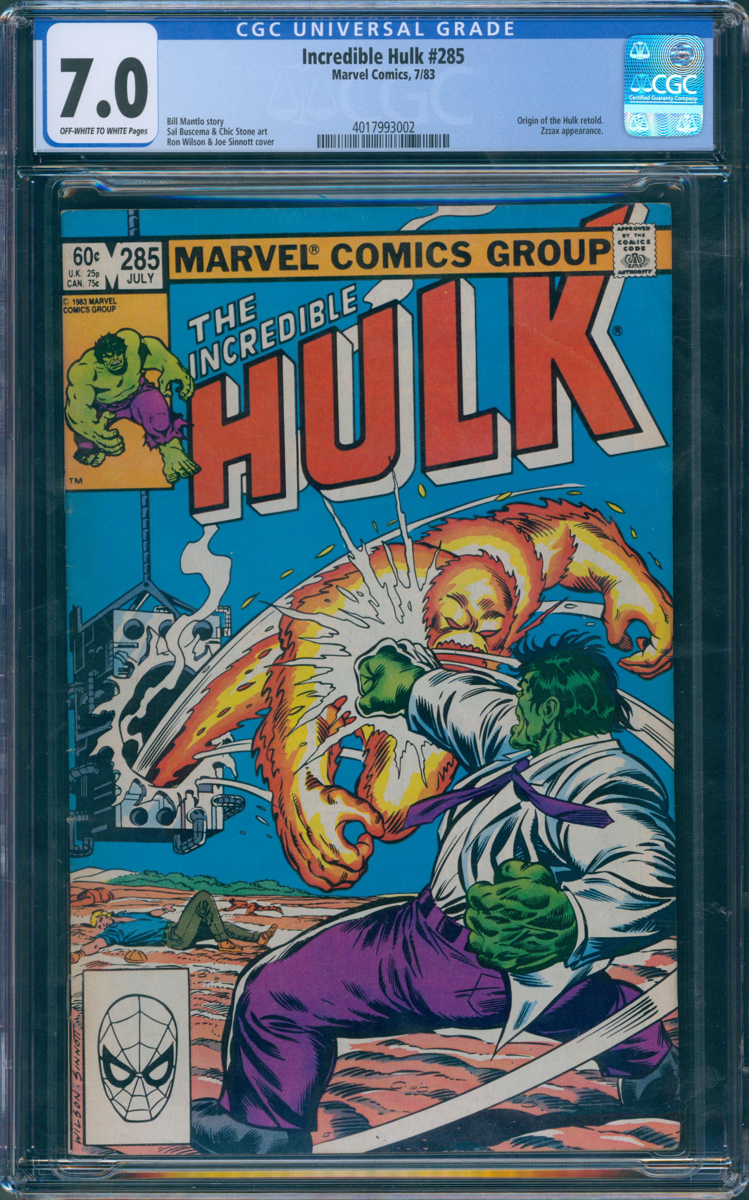 Incredible Hulk #285 CGC 7.0