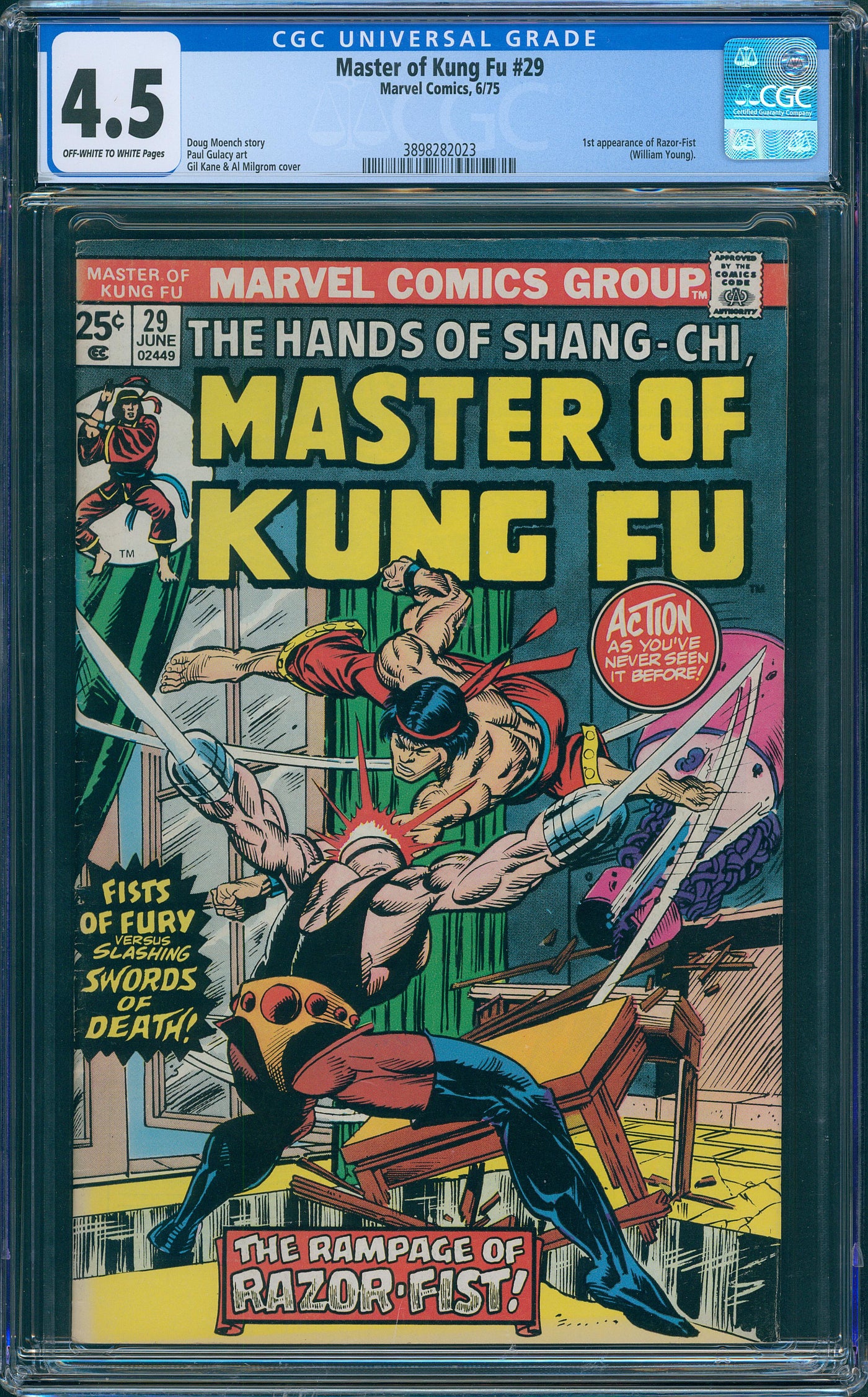 masters of kung Fu #29 CGC 4.5
