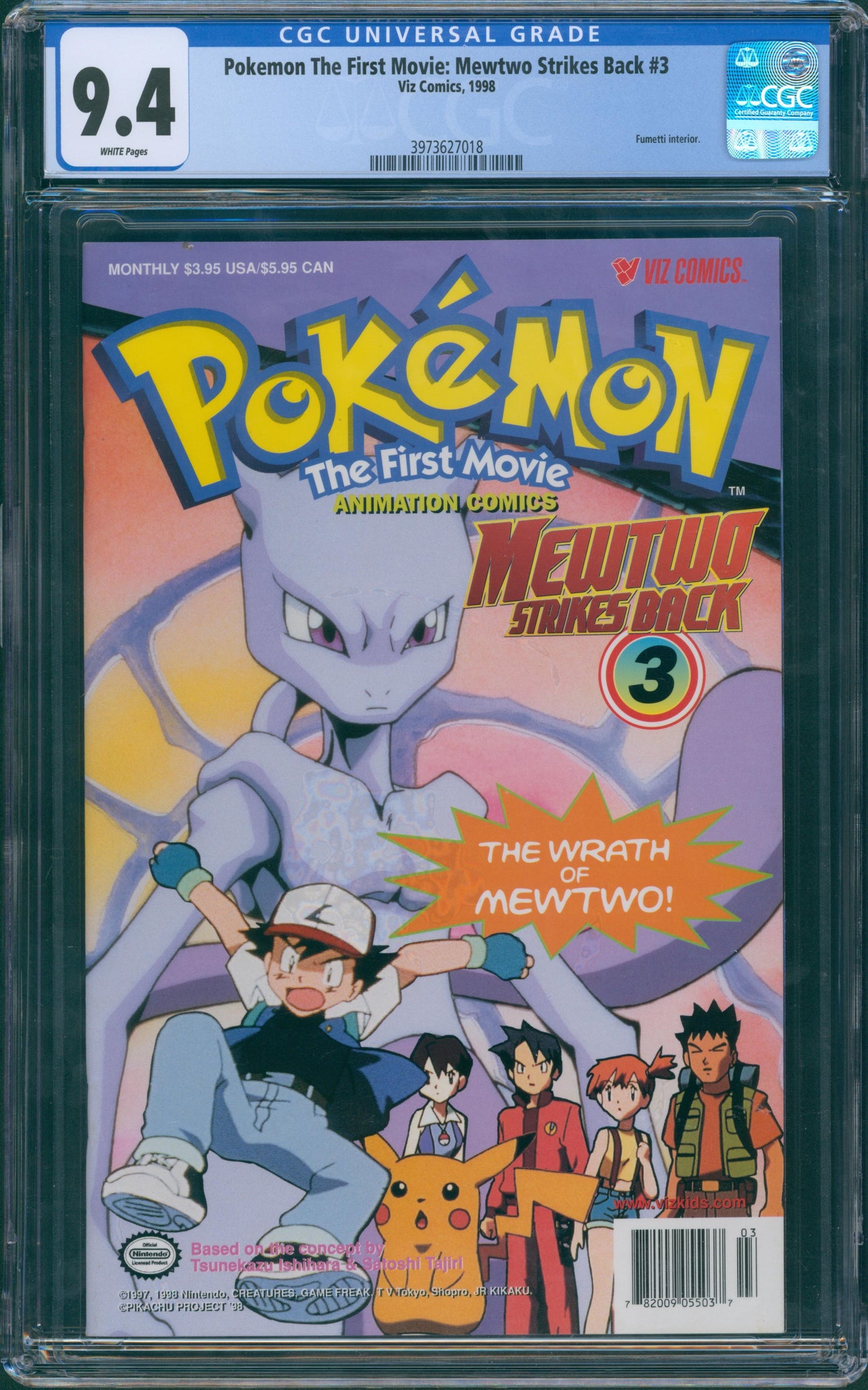 Pokémon the first movie; mewtwo strikes back #3 CGC 9.4