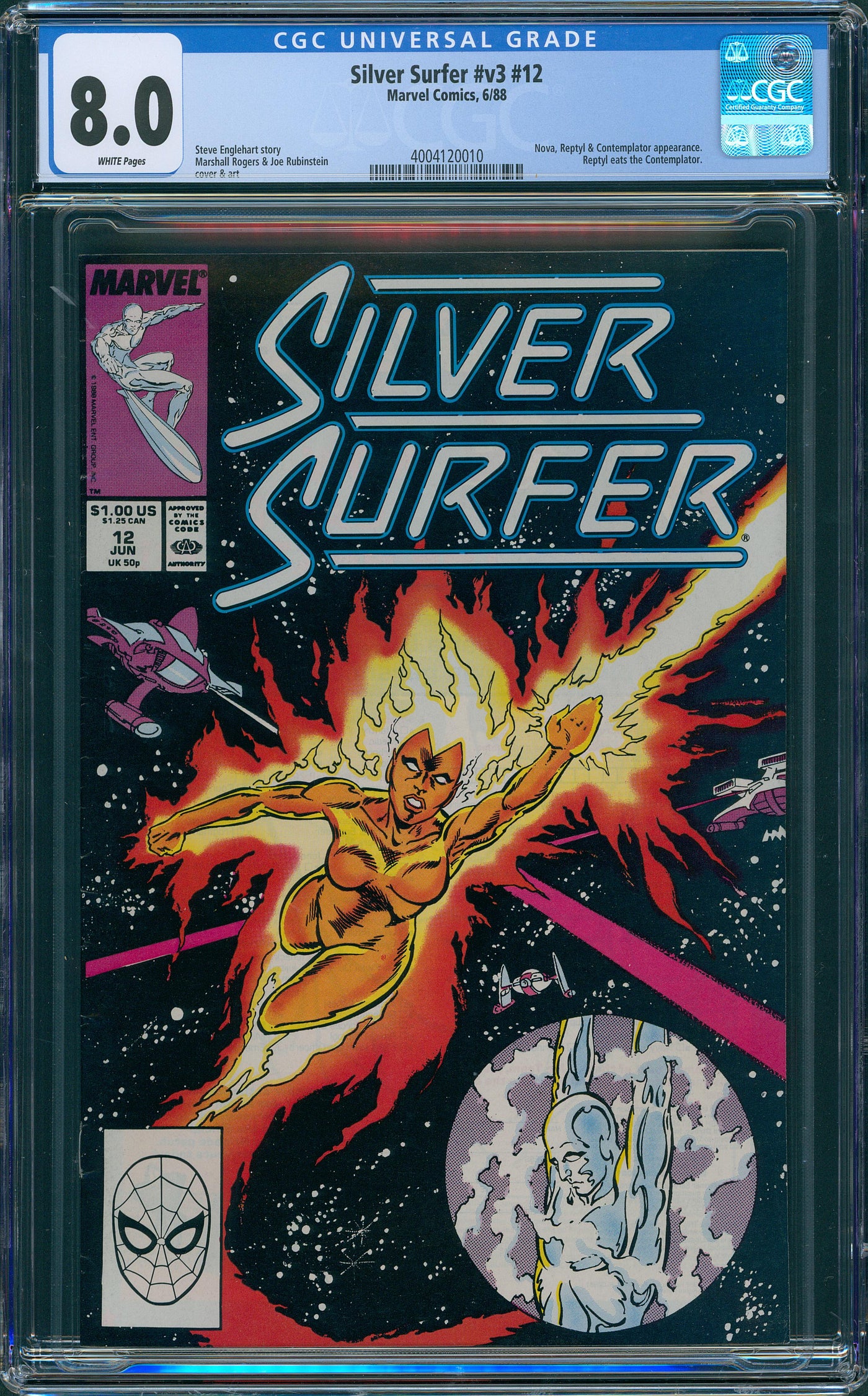 silver surfer #v3 #12 CGC 8.0